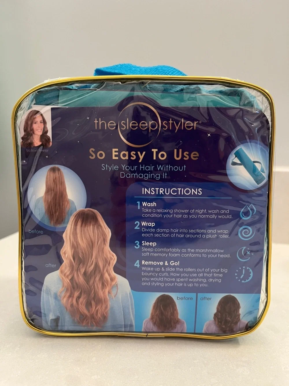 The Sleep Styler Large Heat-Free Rollers in Teal – Overnight Voluminous Curls